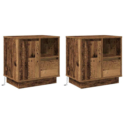 Nachttisch 2 pcs Altholz 50 x 34,5 x 50 cm Holzwerkstoff