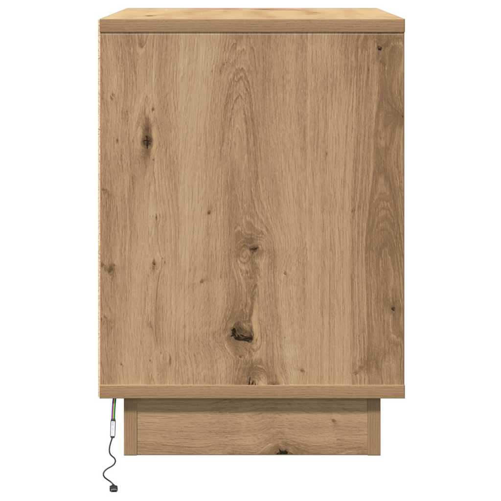 Nachttisch mit 2 pcs Eiche handwerklich 50 x 34,5 x 50 cm