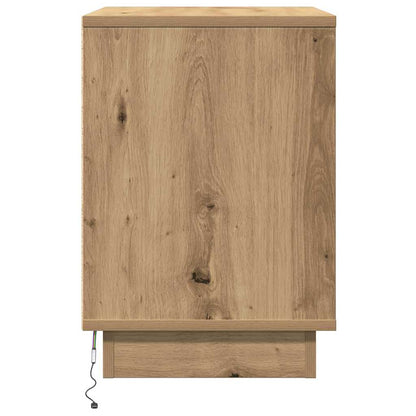Nachttisch mit 2 pcs Eiche handwerklich 50 x 34,5 x 50 cm
