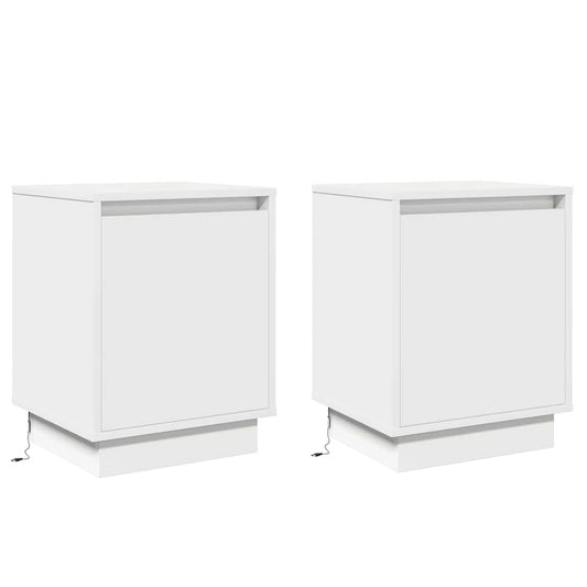 Nachttisch mit 2 pcs Weiß 39 x 34,5 x 50 cm Holzwerkstoff