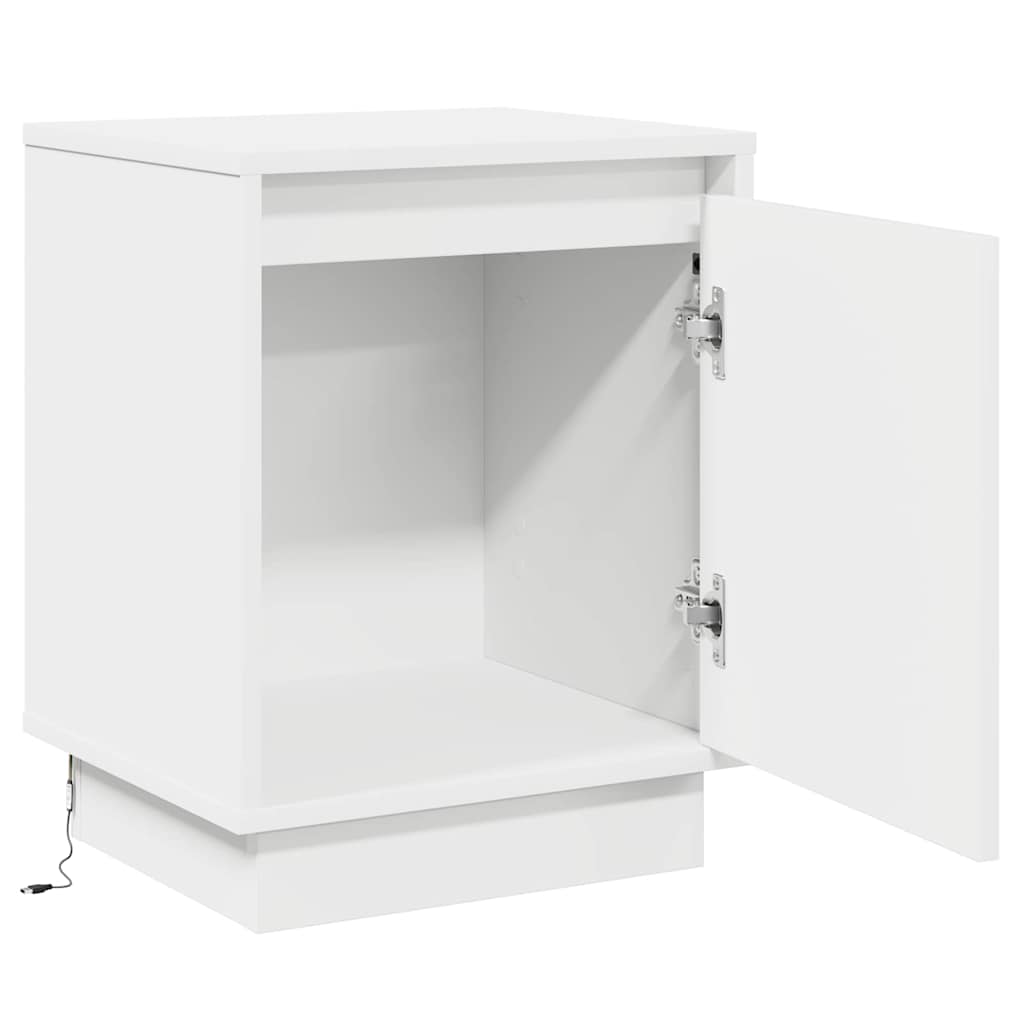 Nachttisch mit 2 pcs Weiß 39 x 34,5 x 50 cm Holzwerkstoff