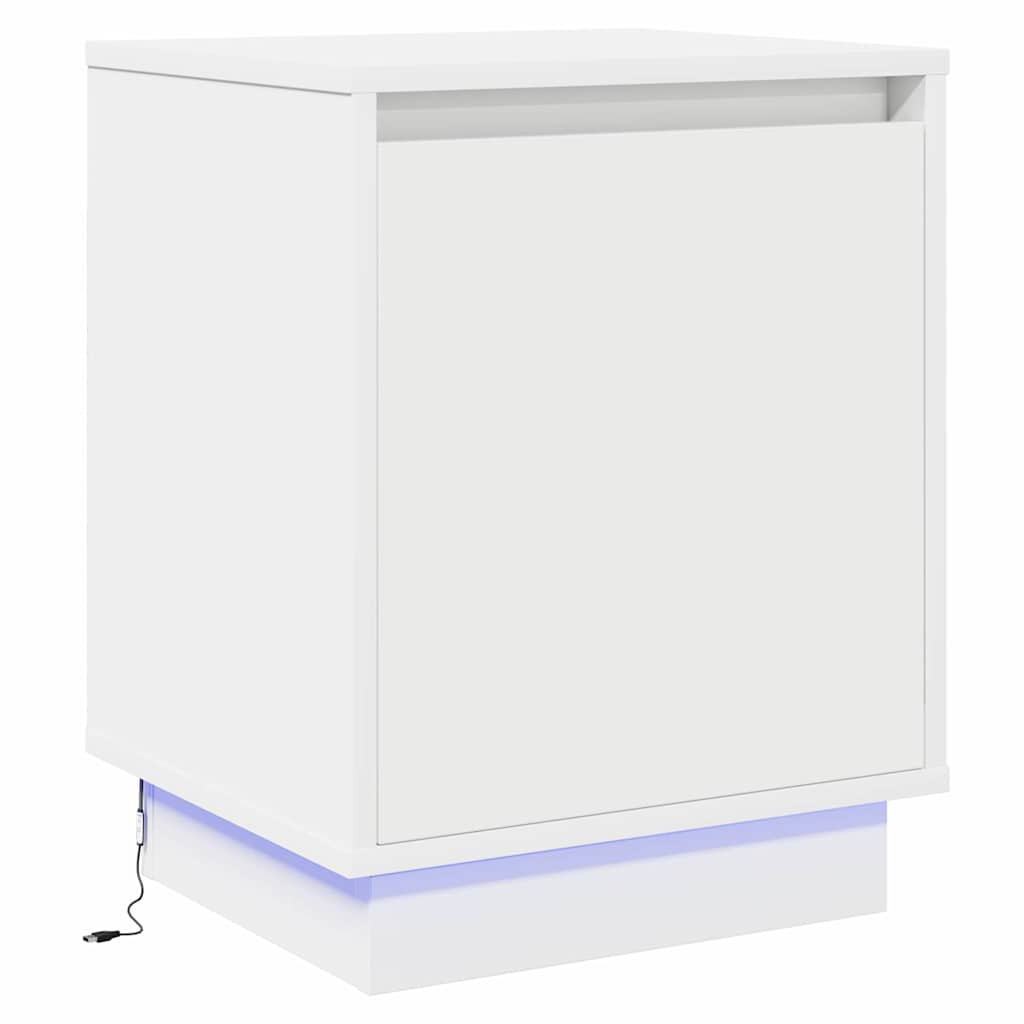 Nachttisch mit 2 pcs Weiß 39 x 34,5 x 50 cm Holzwerkstoff