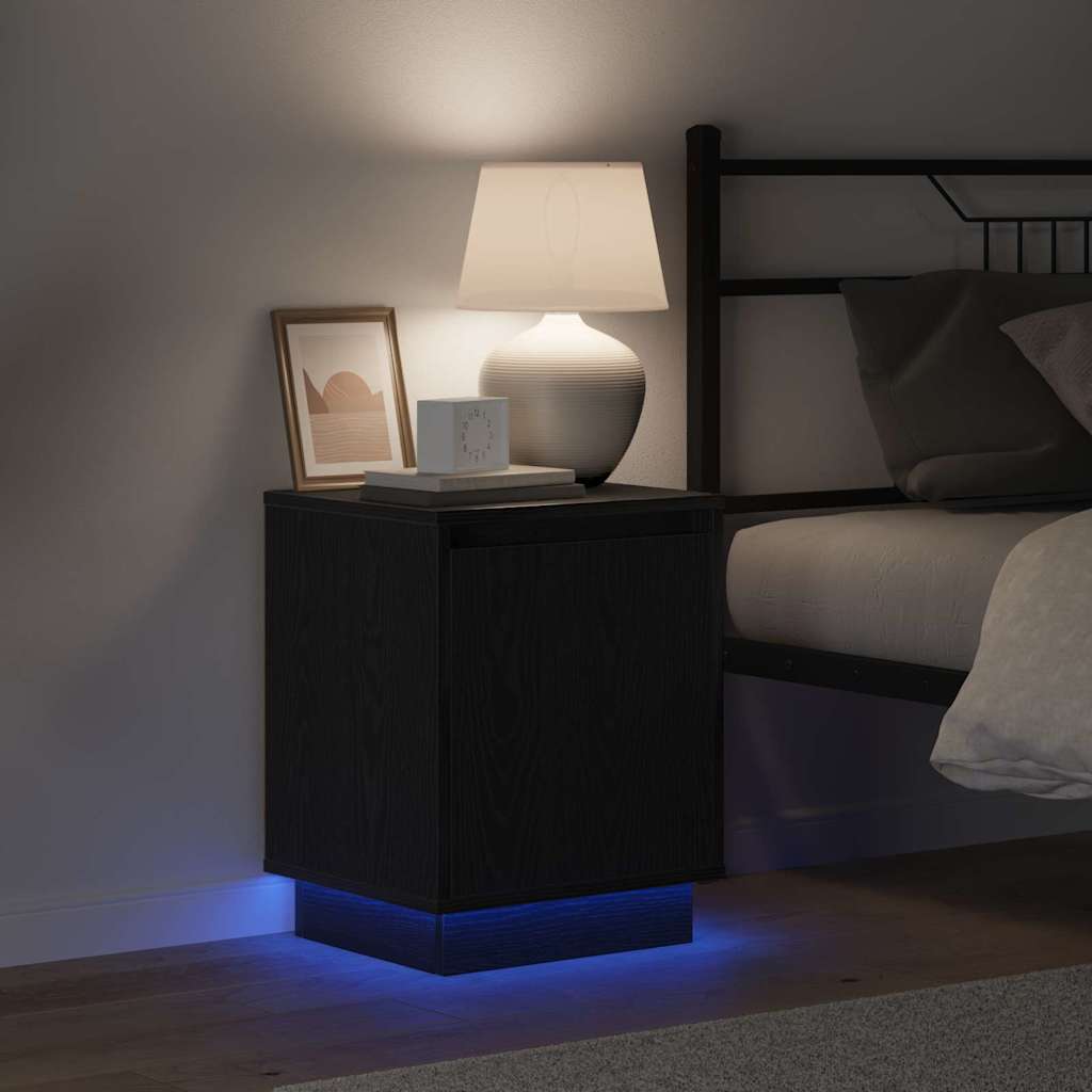 Nachttisch Schwarz Eichen-Optik 39 x 34,5 x 50 cm Holzwerkstoff