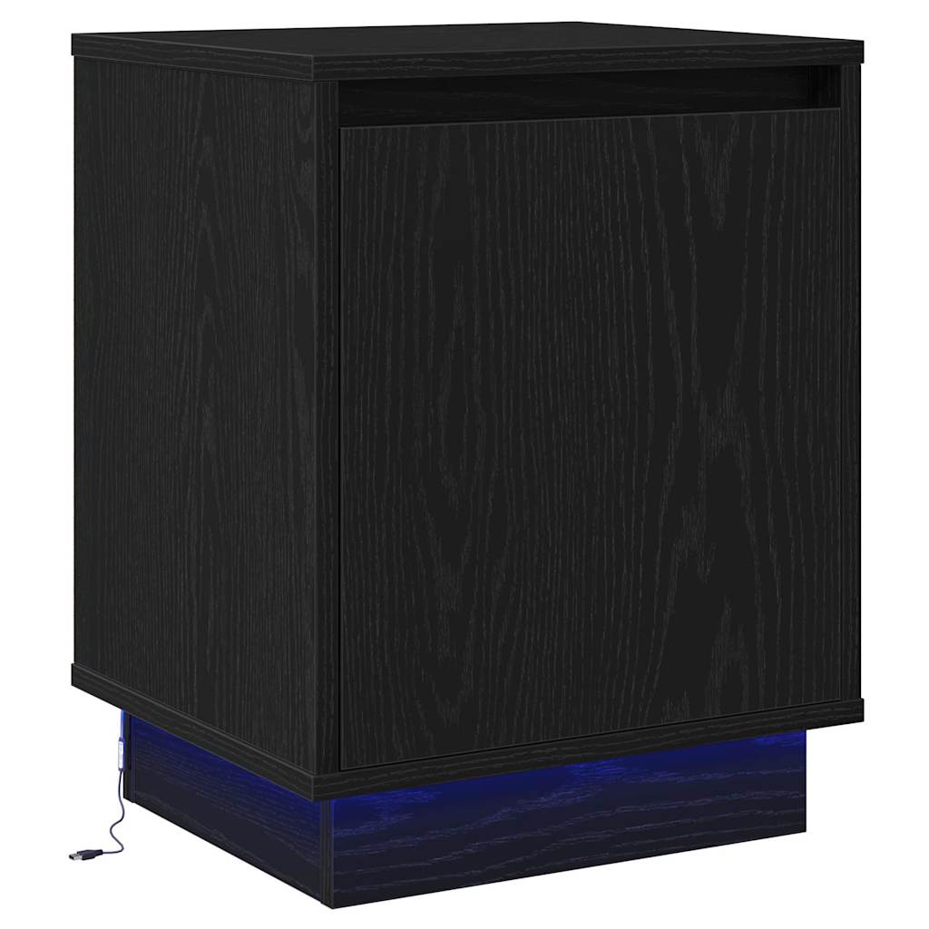 Nachttisch mit 2 pcs Schwarz 39 x 34,5 x 50 cm Holzwerkstoff