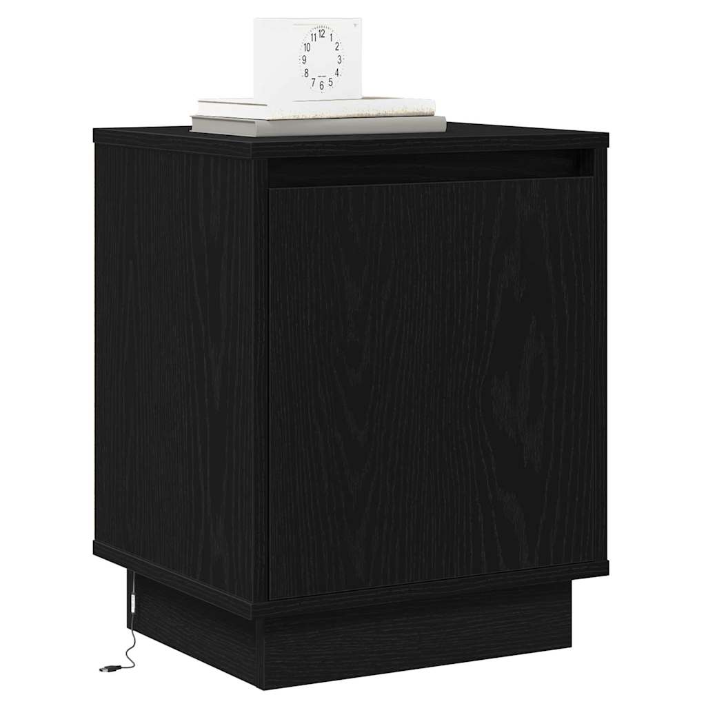 Nachttisch mit 2 pcs Schwarz 39 x 34,5 x 50 cm Holzwerkstoff