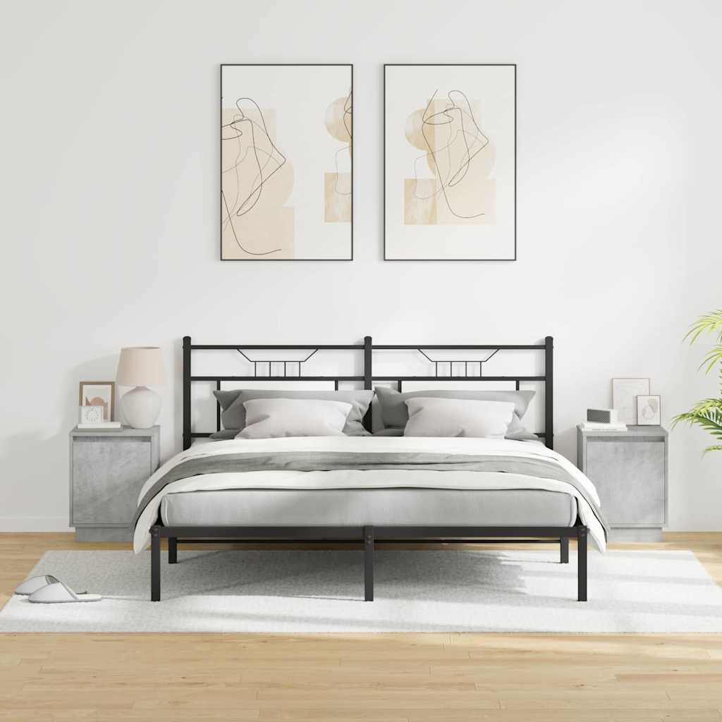 Nachttisch mit 2 pcs Betongrau 39 x 34,5 x 50 cm Holzwerkstoff