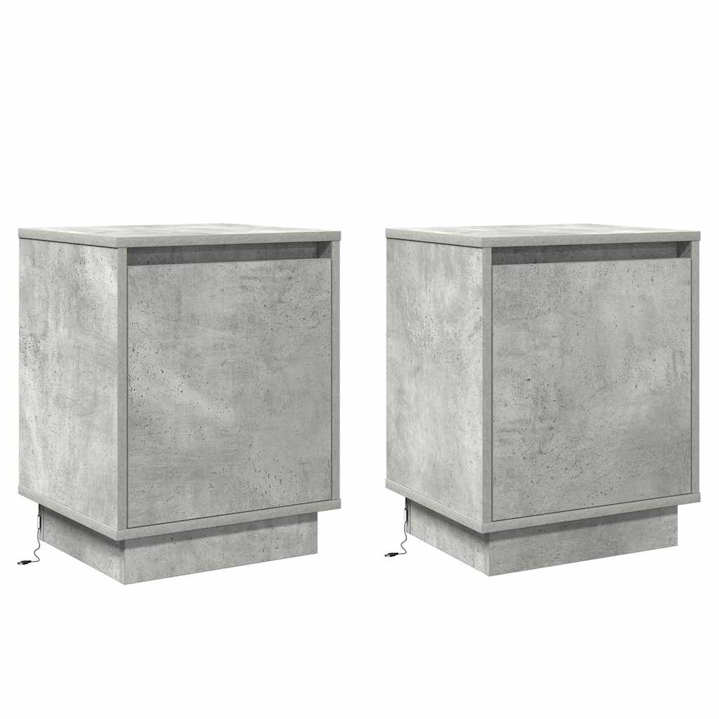 Nachttisch mit 2 pcs Betongrau 39 x 34,5 x 50 cm Holzwerkstoff