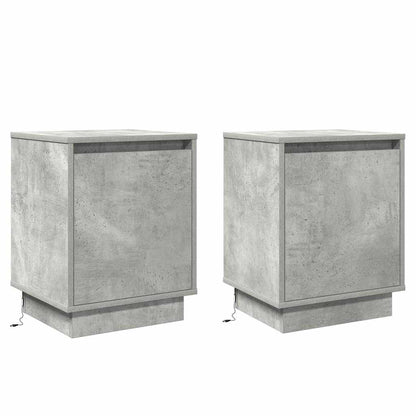 Nachttisch mit 2 pcs Betongrau 39 x 34,5 x 50 cm Holzwerkstoff