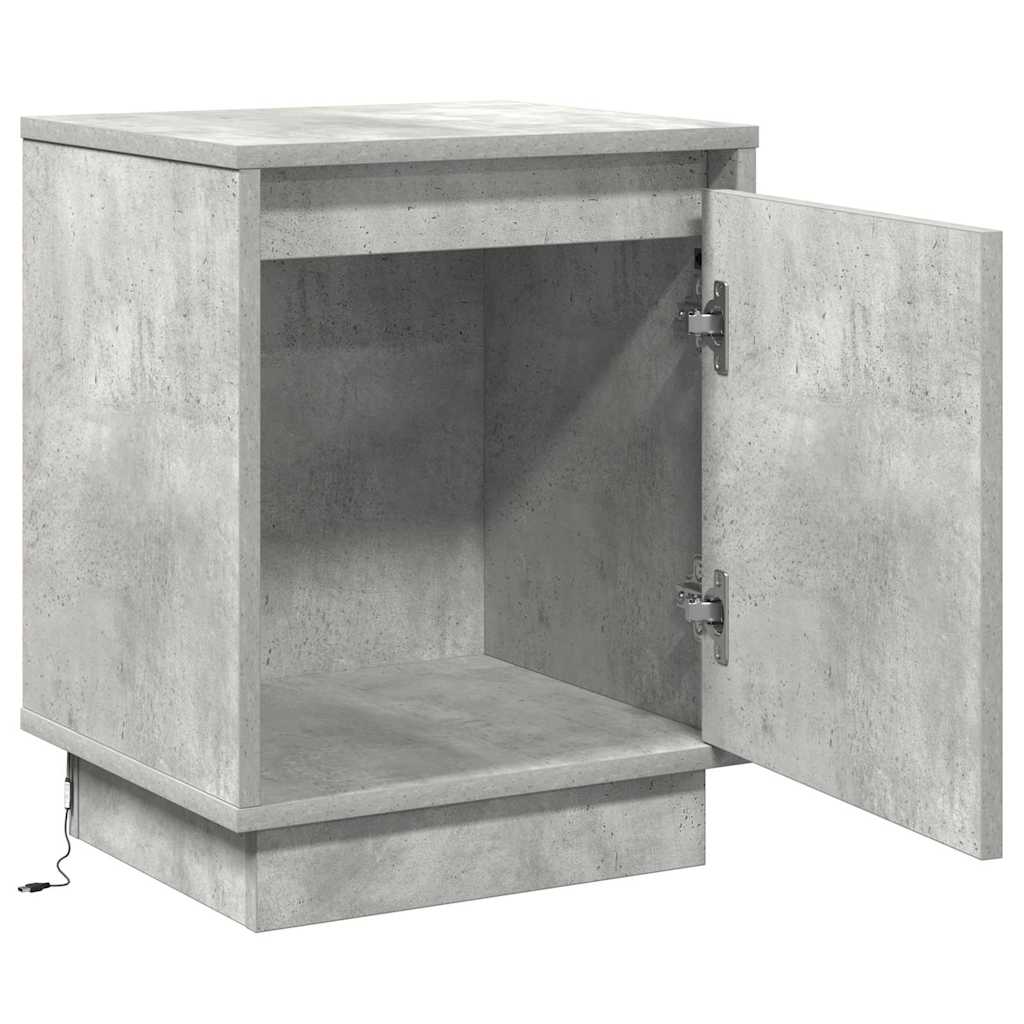 Nachttisch mit 2 pcs Betongrau 39 x 34,5 x 50 cm Holzwerkstoff