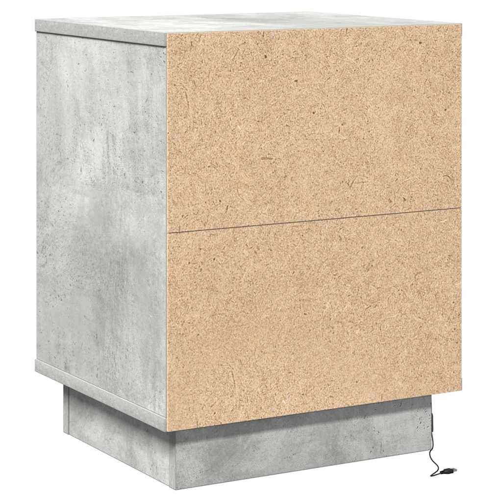 Nachttisch mit 2 pcs Betongrau 39 x 34,5 x 50 cm Holzwerkstoff