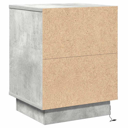 Nachttisch mit 2 pcs Betongrau 39 x 34,5 x 50 cm Holzwerkstoff