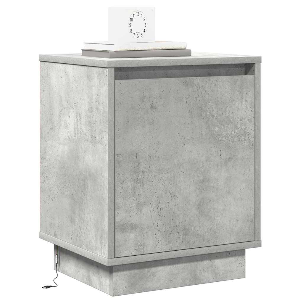 Nachttisch mit 2 pcs Betongrau 39 x 34,5 x 50 cm Holzwerkstoff