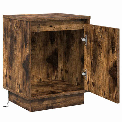 Nachttisch mit 2 pcs Geräucherte Eiche 39 x 34,5 x 50 cm