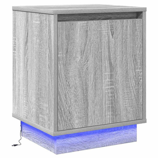 Nachttisch mit Grau 39 x 34,5 x 50 cm Holzwerkstoff
