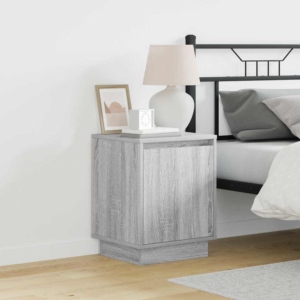 Nachttisch mit 2 pcs Grau 39 x 34,5 x 50 cm Holzwerkstoff
