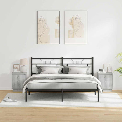 Nachttisch mit 2 pcs Grau 39 x 34,5 x 50 cm Holzwerkstoff