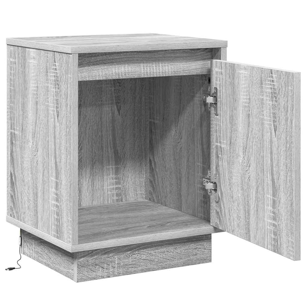 Nachttisch mit 2 pcs Grau 39 x 34,5 x 50 cm Holzwerkstoff
