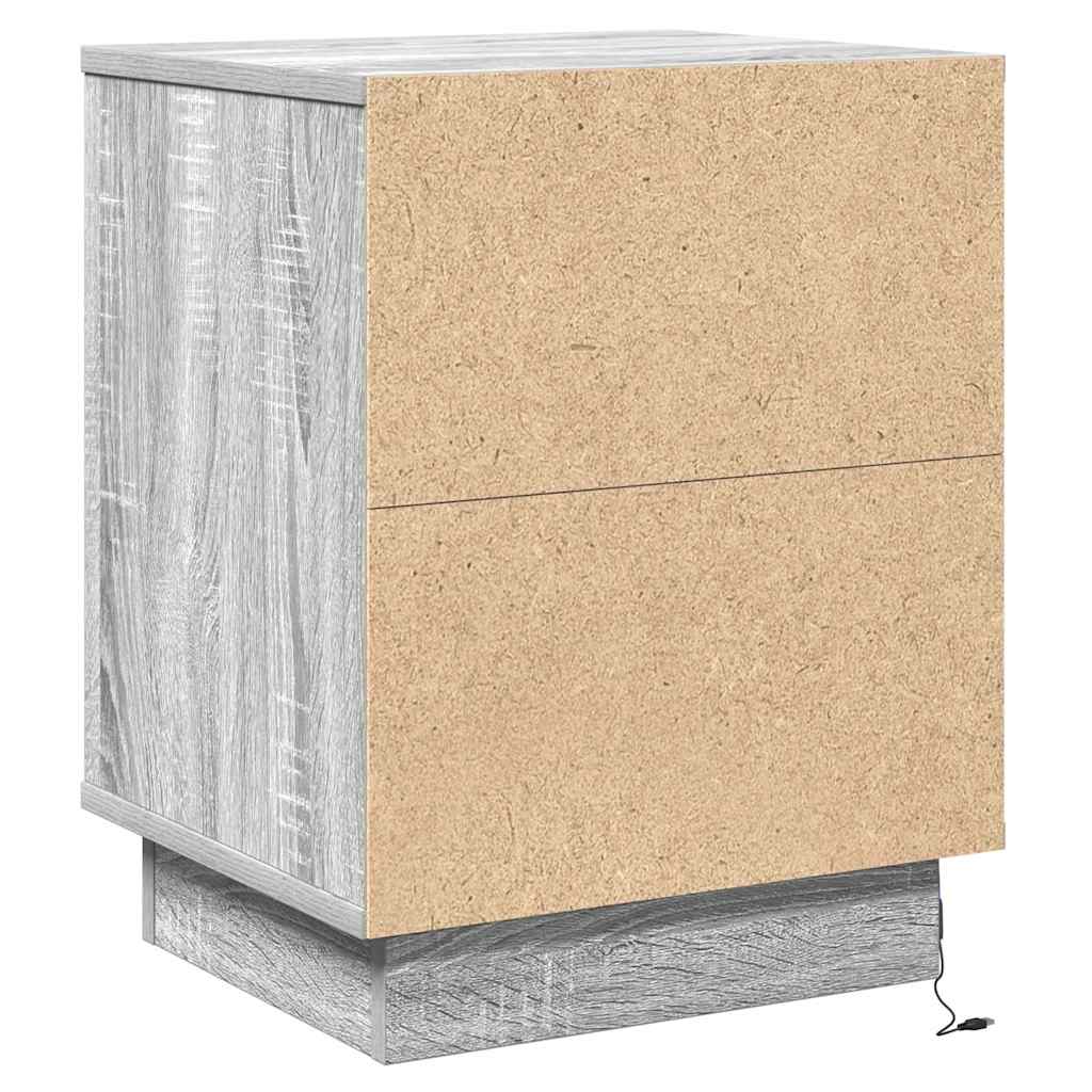 Nachttisch mit 2 pcs Grau 39 x 34,5 x 50 cm Holzwerkstoff