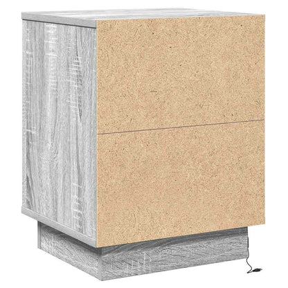 Nachttisch mit 2 pcs Grau 39 x 34,5 x 50 cm Holzwerkstoff
