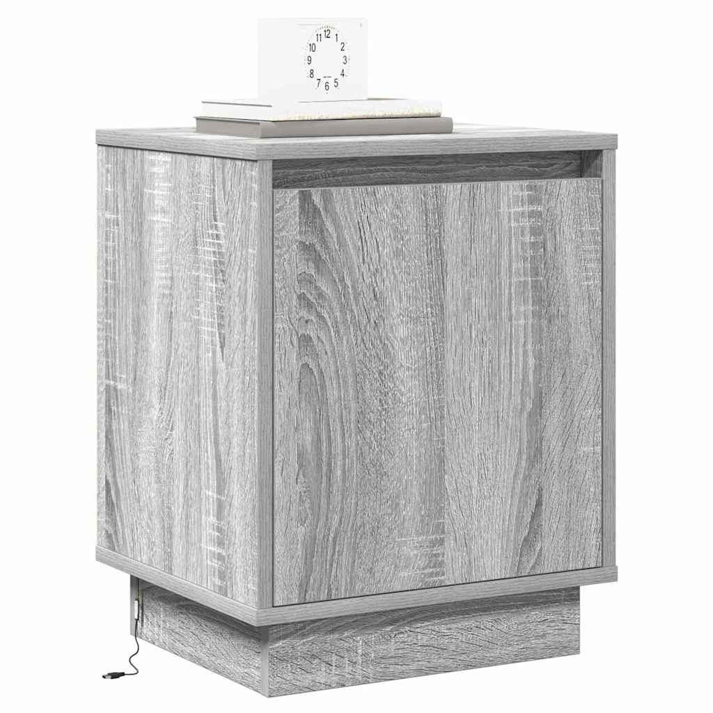 Nachttisch mit 2 pcs Grau 39 x 34,5 x 50 cm Holzwerkstoff