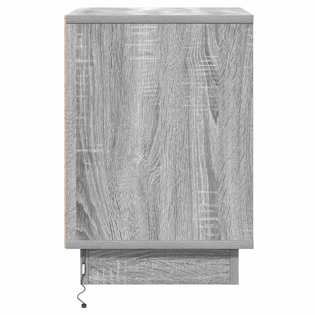 Nachttisch mit 2 pcs Grau 39 x 34,5 x 50 cm Holzwerkstoff