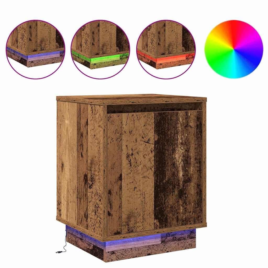 Nachttisch mit 2 pcs Altholz 39 x 34,5 x 50 cm Holzwerkstoff
