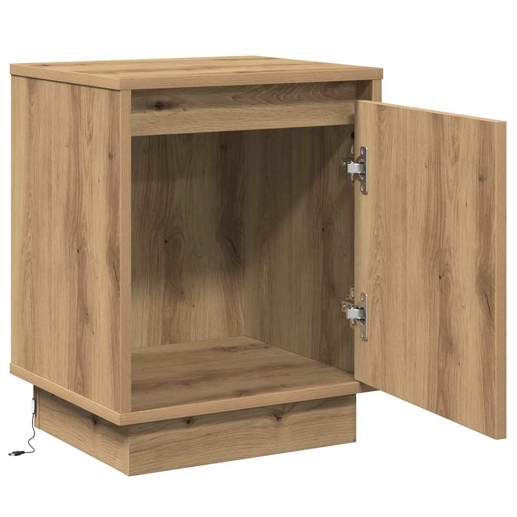 Nachttisch Eiche handwerklich 39 x 34,5 x 50 cm Holzwerkstoff