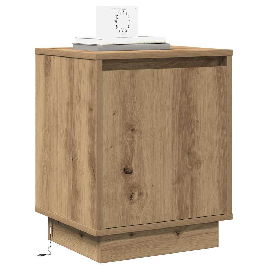 Nachttisch Eiche handwerklich 39 x 34,5 x 50 cm Holzwerkstoff