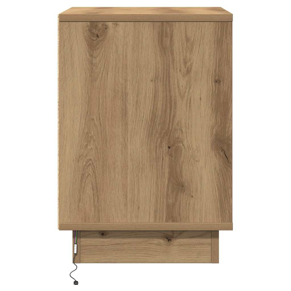 Nachttisch Eiche handwerklich 39 x 34,5 x 50 cm Holzwerkstoff