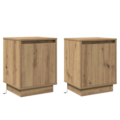 Nachttisch mit 2 pcs Eiche handwerklich 39 x 34,5 x 50 cm