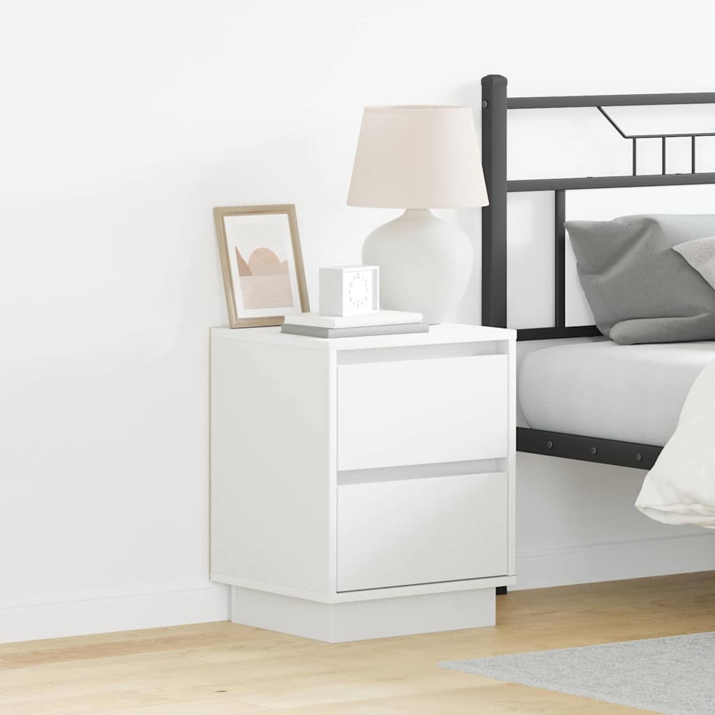 Nachttisch mit 2 pcs Weiß 39 x 34,5 x 50 cm Holzwerkstoff