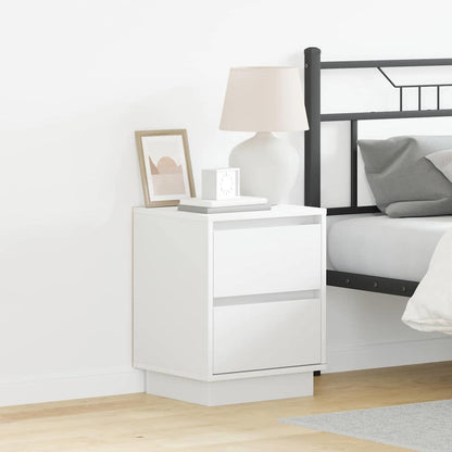 Nachttisch mit 2 pcs Weiß 39 x 34,5 x 50 cm Holzwerkstoff