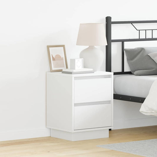 Nachttisch mit 2 pcs Weiß 39 x 34,5 x 50 cm Holzwerkstoff