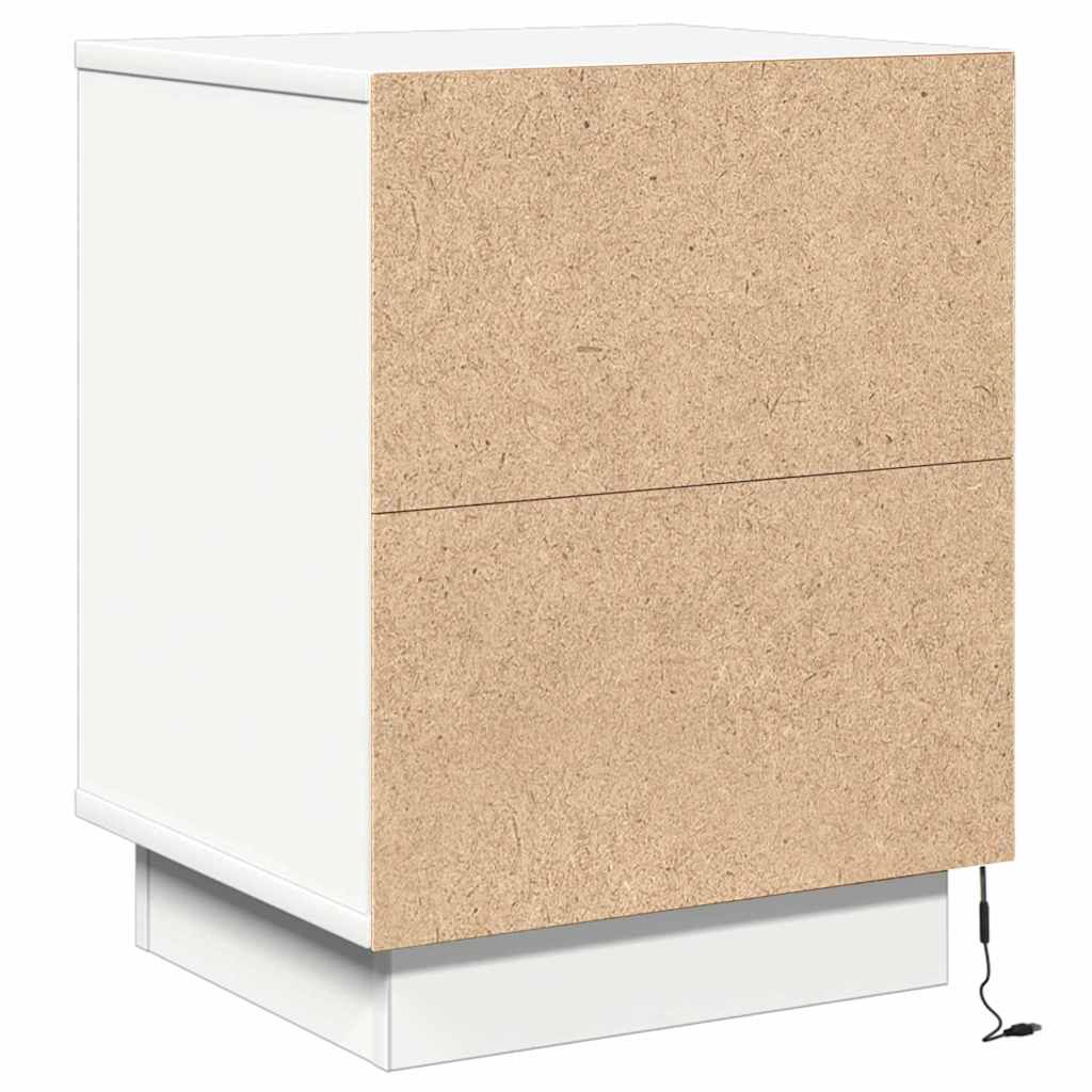 Nachttisch mit 2 pcs Weiß 39 x 34,5 x 50 cm Holzwerkstoff