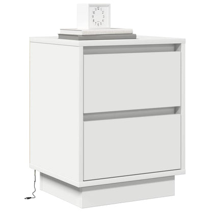 Nachttisch mit 2 pcs Weiß 39 x 34,5 x 50 cm Holzwerkstoff