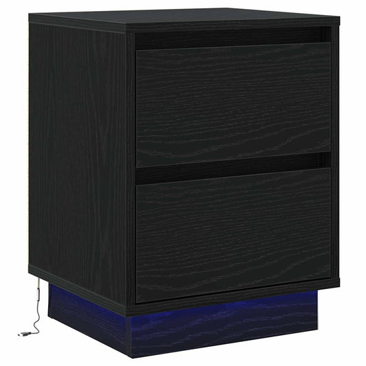 Nachttisch mit Schwarz 39 x 34,5 x 50 cm Holzwerkstoff