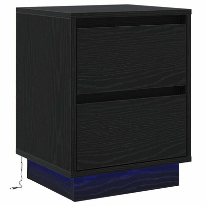 Nachttisch mit 2 pcs Schwarz 39 x 34,5 x 50 cm Holzwerkstoff