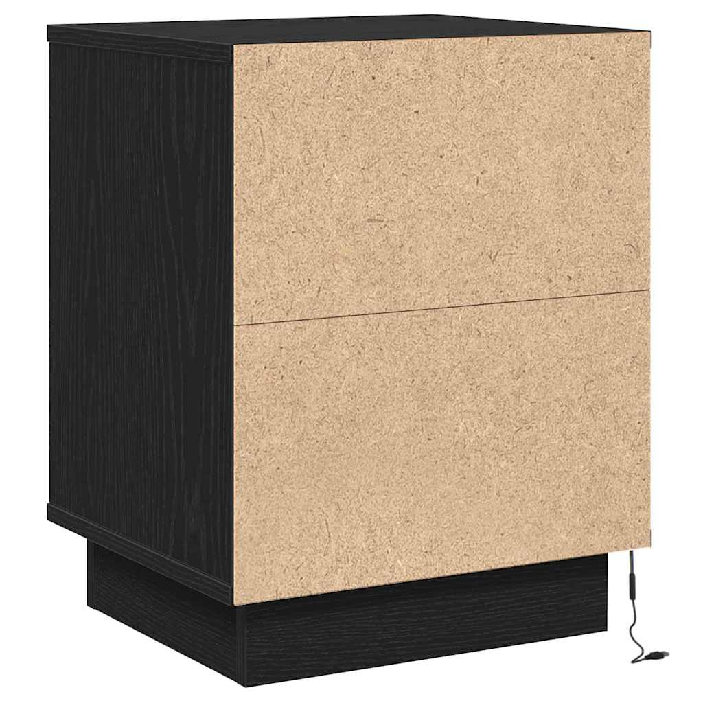 Nachttisch mit 2 pcs Schwarz 39 x 34,5 x 50 cm Holzwerkstoff
