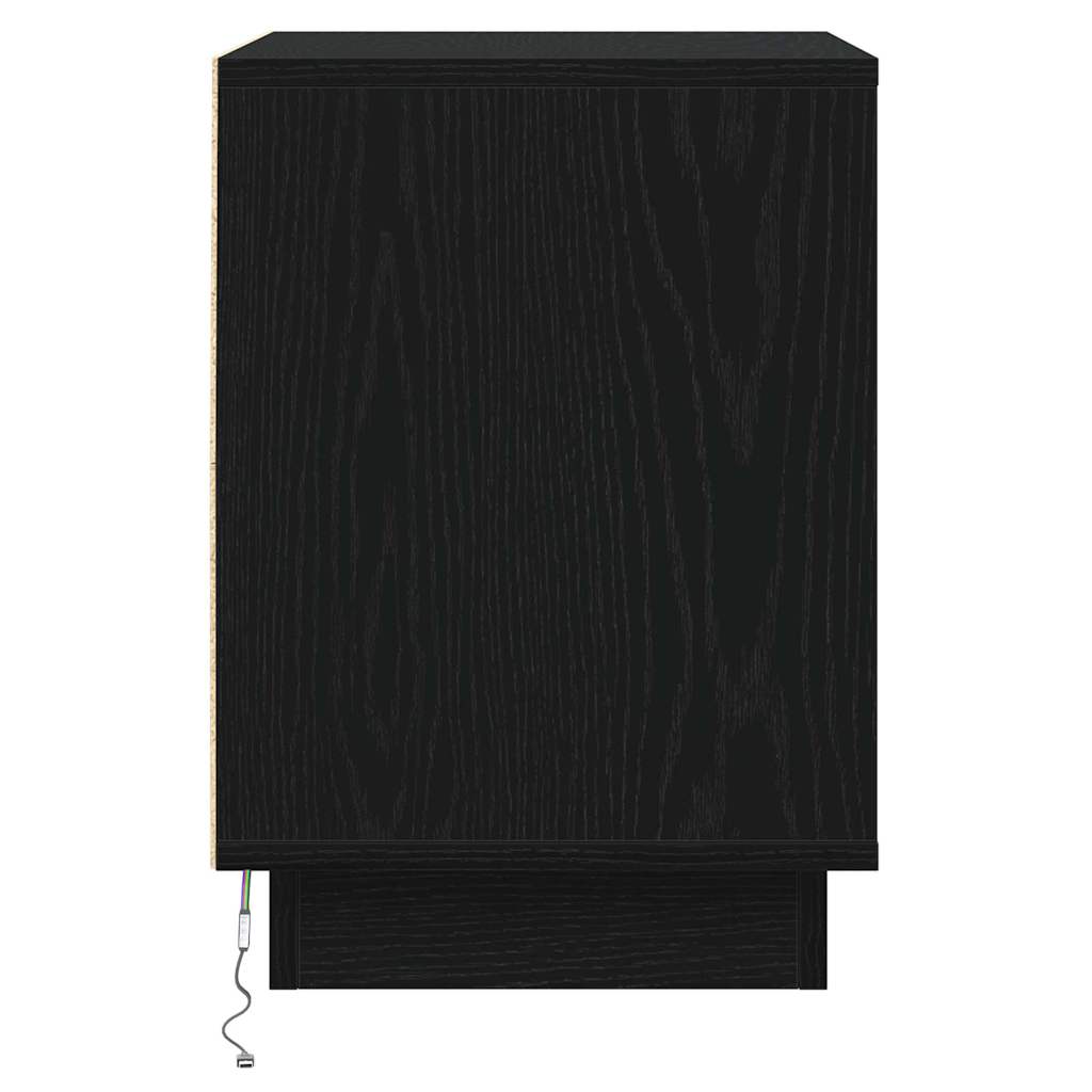 Nachttisch mit 2 pcs Schwarz 39 x 34,5 x 50 cm Holzwerkstoff