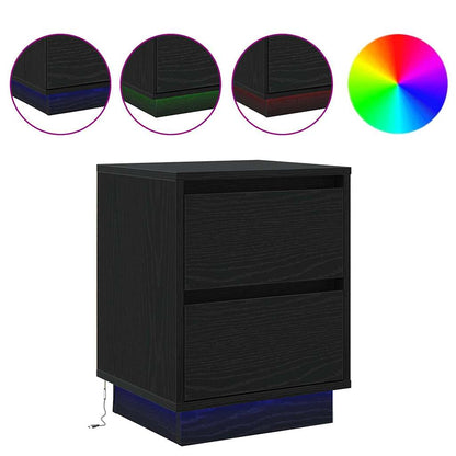 Nachttisch mit 2 pcs Schwarz 39 x 34,5 x 50 cm Holzwerkstoff
