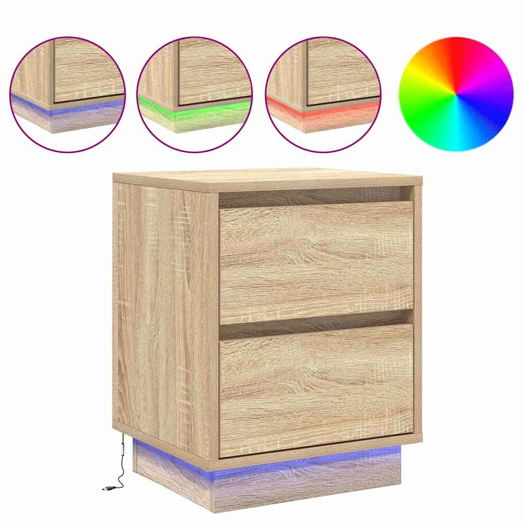 Nachttisch 2 pcs Sonoma Eiche 39 x 34,5 x 50 cm Holzwerkstoff
