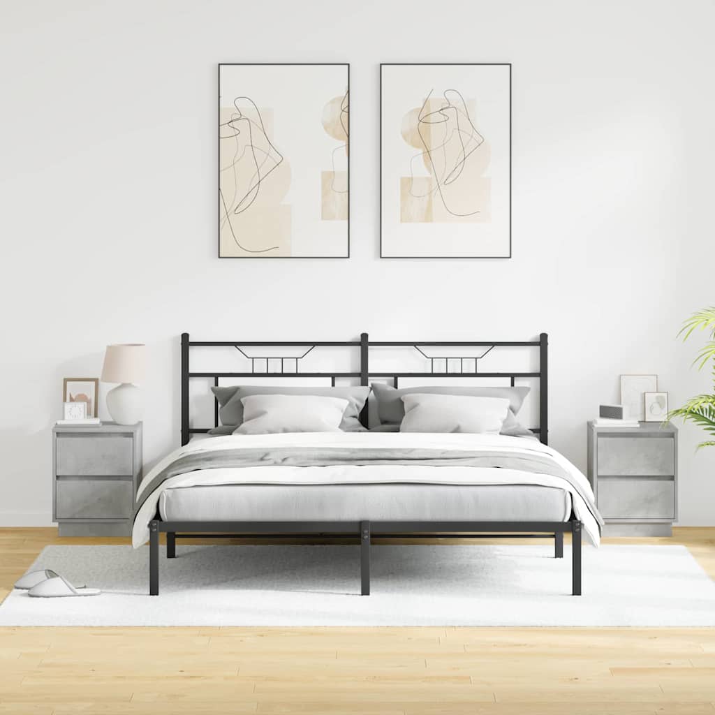 Nachttisch 2 pcs Beton Grau 39 x 34,5 x 50 cm Holzwerkstoff