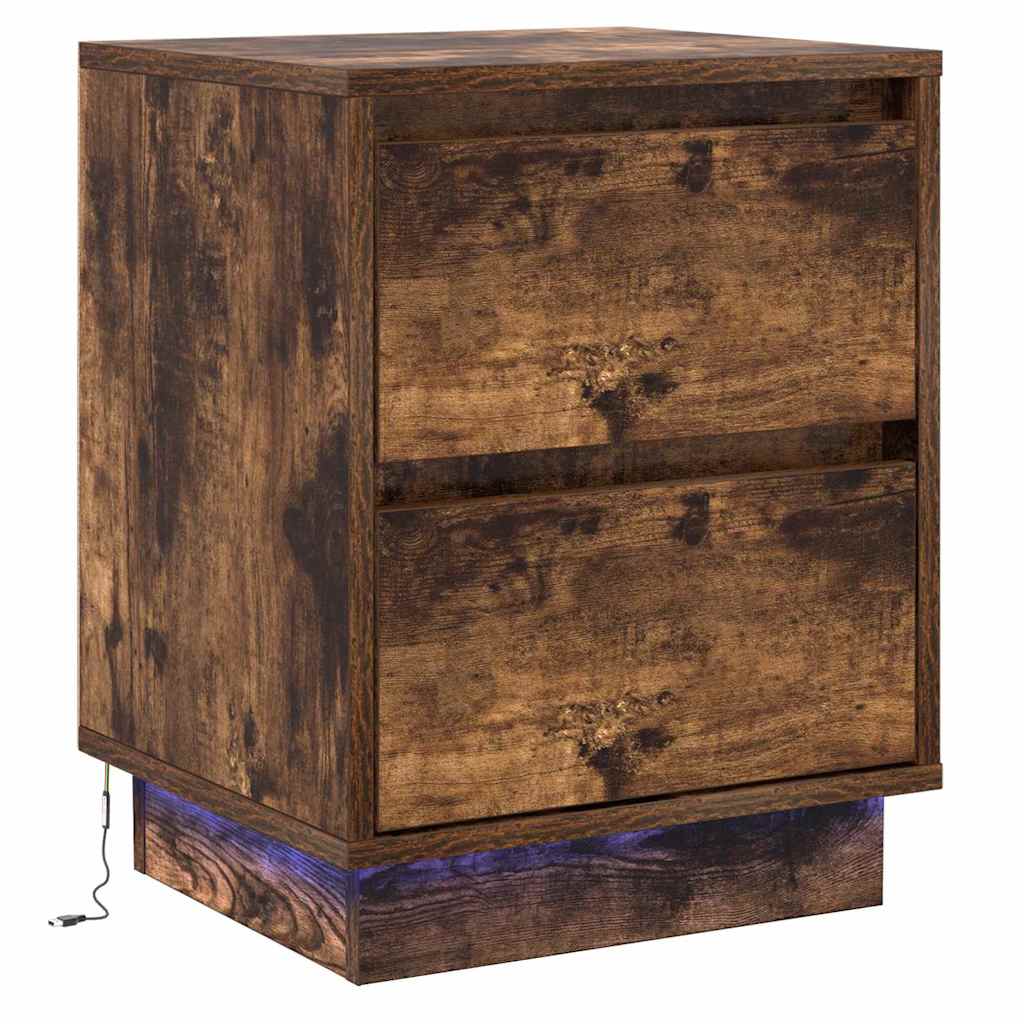 Nachttisch 2 pcs Räuchereiche 39 x 34,5 x 50 cm Holzwerkstoff