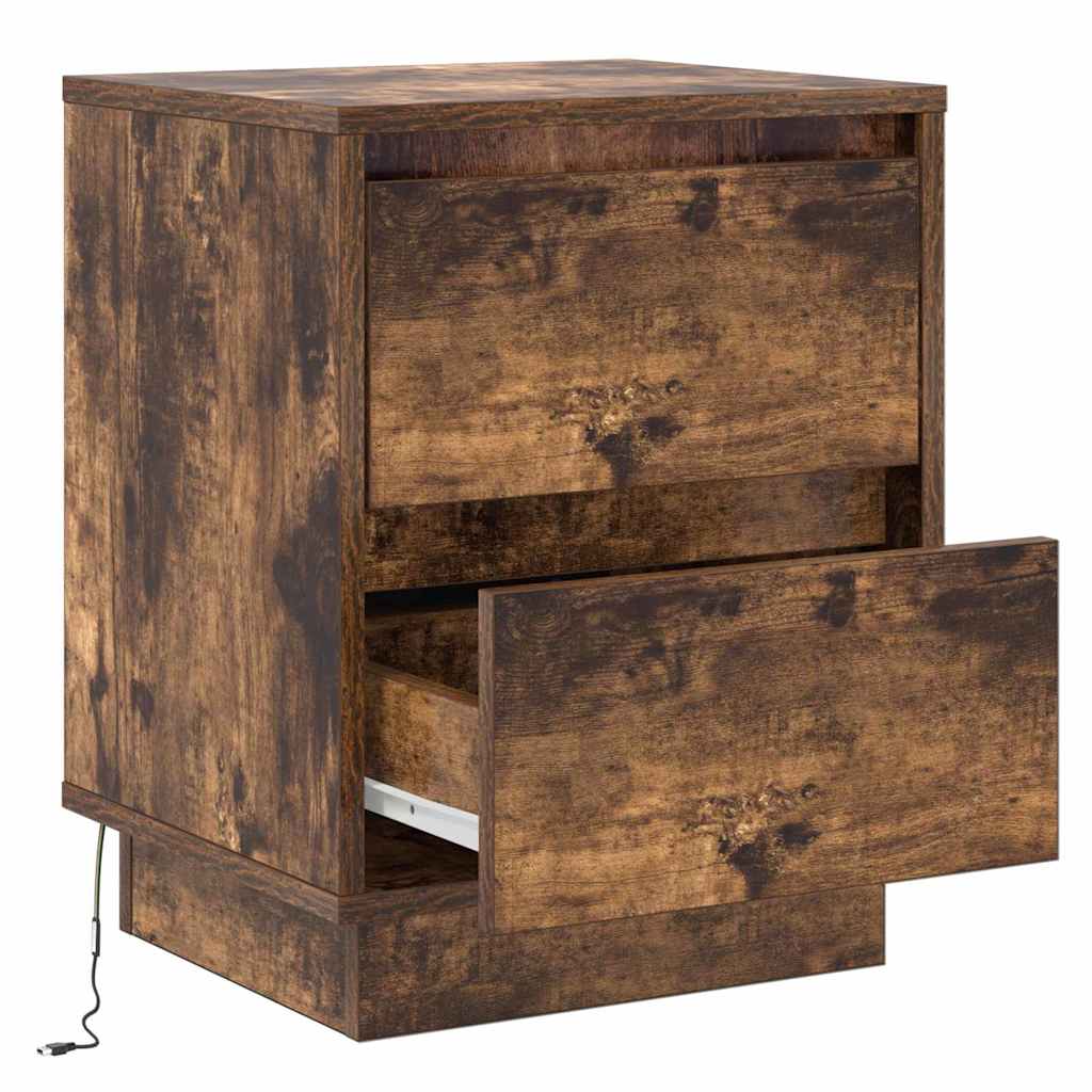 Nachttisch 2 pcs Räuchereiche 39 x 34,5 x 50 cm Holzwerkstoff