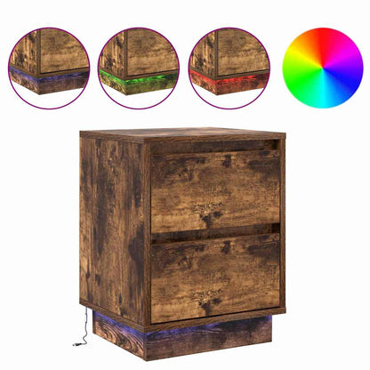 Nachttisch 2 pcs Räuchereiche 39 x 34,5 x 50 cm Holzwerkstoff