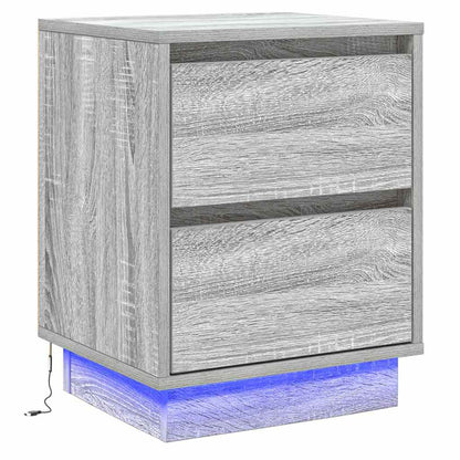 Nachttisch mit Schubladen Grau 39 x 34,5 x 50 cm Holzwerkstoff