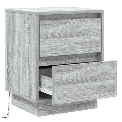Nachttisch mit Schubladen Grau 39 x 34,5 x 50 cm Holzwerkstoff