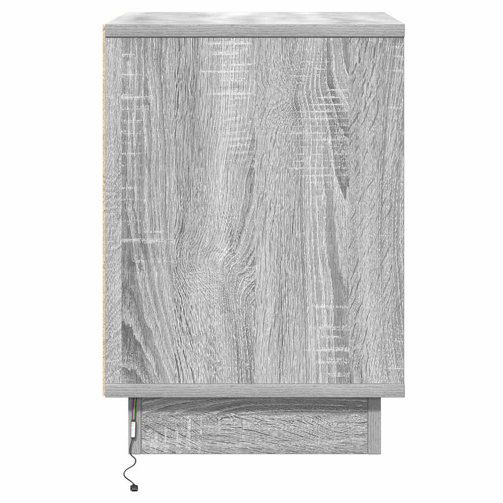Nachttisch mit Schubladen Grau 39 x 34,5 x 50 cm Holzwerkstoff