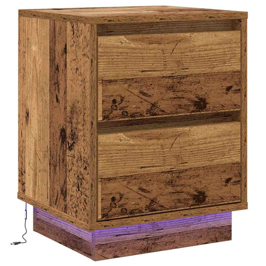 Nachttisch mit Altholz 39 x 34,5 x 50 cm Holzwerkstoff