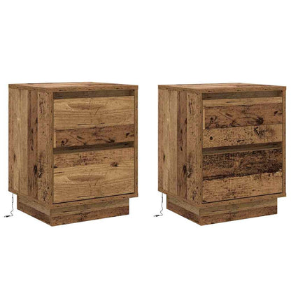 Nachttisch mit 2 pcs Altholz 39 x 34,5 x 50 cm Holzwerkstoff